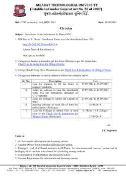Enrollment forms Submission B. Pharm-2013