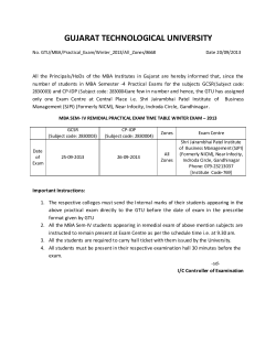 MBA Sem- IV Remedial Practical Exam Time Table Winter Exam &ndash; 2013