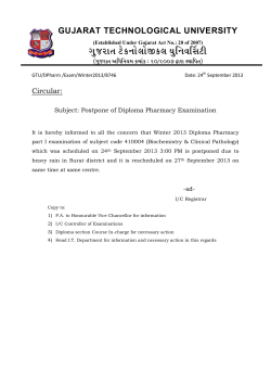 Postpone of Diploma Pharmacy Examination
