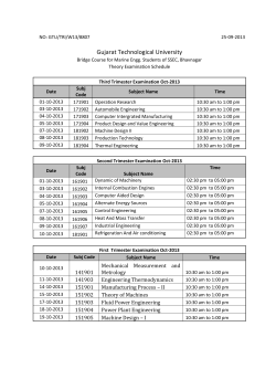 Bridge Course for Marine Engg. Students of SSEC, Bhavnagar Theory Examination Schedule