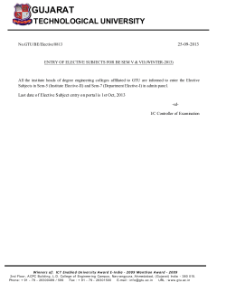 Entry of Elective Subjects for BE Sem V & VII (Winter-2013)