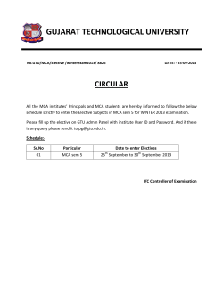 Entry of Elective Subjects for MCA Sem -5 (Winter-2013)