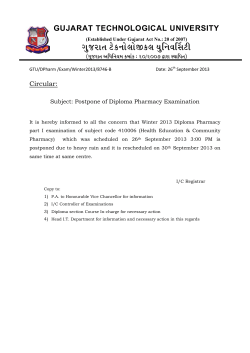Postpone of Diploma Pharmacy Examination