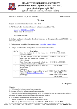 Submission of enrollment forms for MBA 2013-14