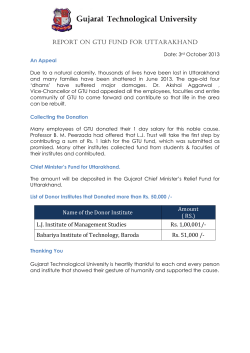 Report on GTU fund for Uttarakhand