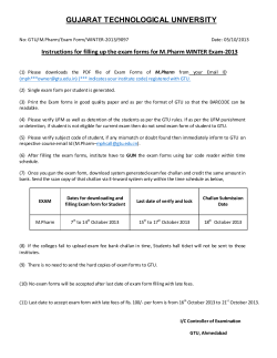 Instructions for filling up the exam forms for M.Pharm WINTER Exam-2013