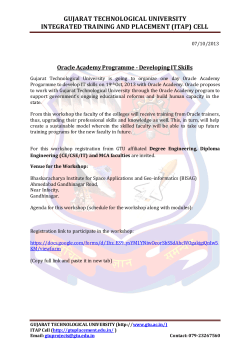 Faculty development program organized by GTU and Oracle Academy for Degree,Diploma engineering and MCA faculties