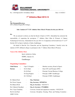 1st GTU Athletics Meet (Men & Women) for the year 2013-14
