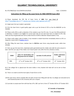 Instructions for filling up the exam forms for MBA WINTER Exam-2013