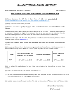 Instructions for filling up the exam forms for MCA WINTER Exam-2013