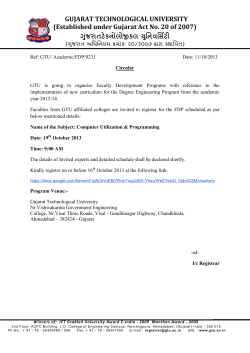 FDP for Implementation of new curriculum for the Degree Engineering Program from the academic year 2013-14.