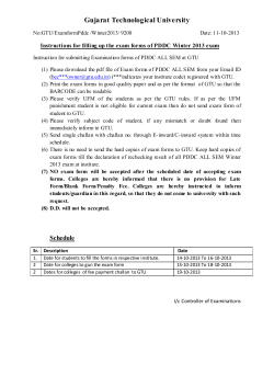 PDDC gunning schedule and instruction of filling exam form