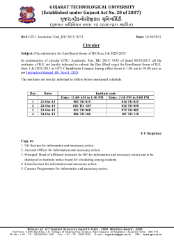 File submission for Enrollment forms of BE Sem. I & D2D-2013