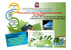 Technical Workshop of Vishwakarma Yojana for Saurashtra Zone on 25th october, 2013 at VVP College, Rajkot.