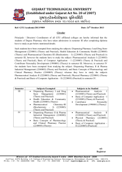 Circular for the students of Diploma to Degree Pharmacy equivalency