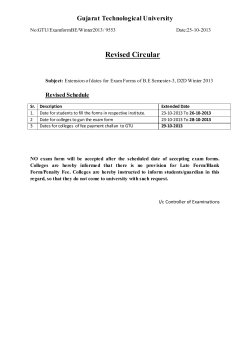 Extension of dates for Exam Forms of B.E Semester-3, D2D Winter 2013