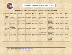 ALVCOM-Video Lecture Telecasting Series- Schedule for 8th-9th September 2012