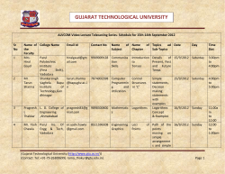 ALVCOM- Active Learning Video Lecture Communication- Schedule for 15th-16th September 2012