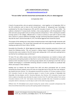 TiE over Coffee with Shri Arvind Patel and Honorable VC, GTU, Dr. Akshai Aggarwal and budding entrepreneurs