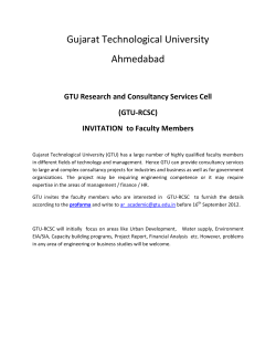 GTU Research and Consultancy Services Cell (GTU-RCSC) (INVITATION to Faculty Members)(Revised)