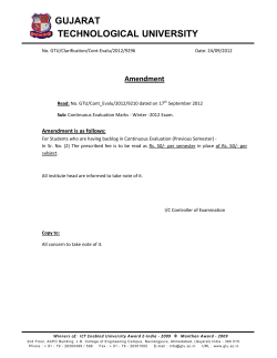 Amendment - Continuous Evaluation Marks - Winter - 2012 Exam