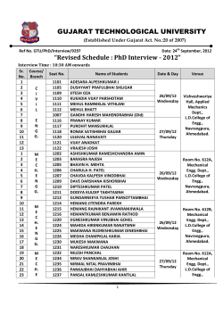 Revised Phd Interview - 2012 Schedule