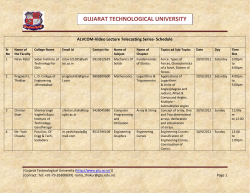 ALVCOM- Active Learning Video Lecture Communication- Schedule for 29th-30th September 2012