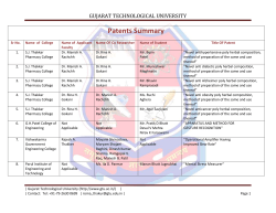 Patents filed by students and faculty