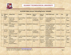 ALVCOM- Active Learning Video Lecture Communication- Schedule for 6th-7th October 2012