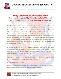 One Day Workshop on RF, Microwave and Wireless Communication organized by Gujarat Technological University on 6th October 2012 at Old GNLU Campus, Gandhinagar