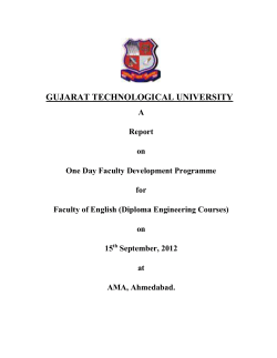 Report on One Day Faculty Development Programme for Faculty of English (Diploma Engineering Courses)