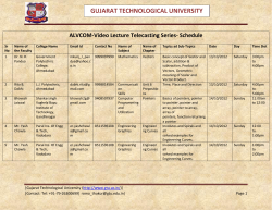 ALVCOM- Active Learning Video Lecture Communication- Schedule for 13th-14th October 2012