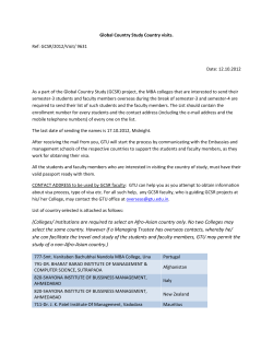 An IMPORTANT message for Directors of MBA Colleges/ Institutes and for faculty guides of the Global Country Study Report: Requires immediate response