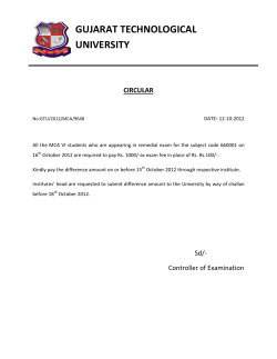Urgent- Circular for MCA VI (Remedial) exam fee