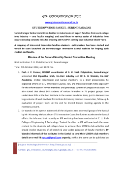 Surendranagar Sankul committee decides to prepare a databank of mappings of faculty, who is guiding the project, to the industry, which is mentoring the poject for developing concrete links between the industries and institutes