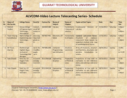 ALVCOM- Active Learning Video Lecture Communication- Schedule for 27th-28th October 2012