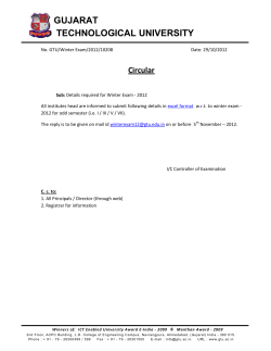 Details required for Winter Exam - 2012