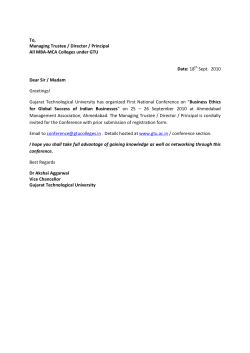 Circular for the Invitation of Conference on Business Ethics for Global Success of Indian Businesses