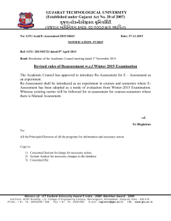 Notification No: 57/2015 Revised rules of Reassessment w.e.f Winter 2015 Examination