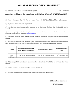 Instructions for filling up the exam forms for MCA Sem 3 (Lateral) WINTER Exam-2013