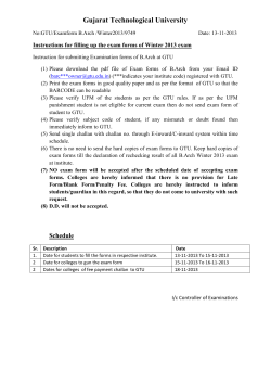 Instructions for filling up the exam forms of Winter 2013 exam B.Arch