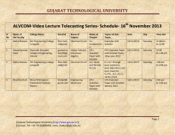 ALVCOM- Active Learning Video Lecture Communication- Schedule for 16th November 2013