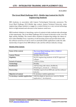 The Great Mind Challenge 2013 - Mobile App Contest for UG/PG Engineering Students