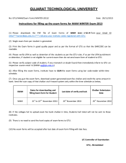 Instructions for filling up the exam forms for MAM WINTER Exam-2013