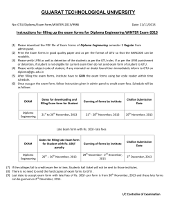 Instructions for filling up the exam forms for Diploma Engineering WINTER Exam-2013
