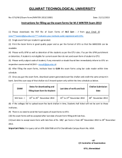Instructions for filling up the exam forms for M.E WINTER Exam-2013