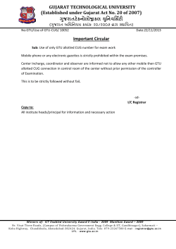 Use of only GTU allotted CUG number for exam work