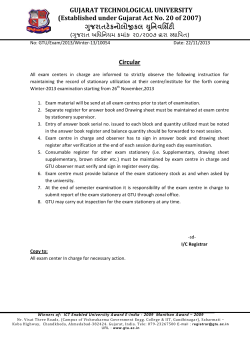Instruction for maintaing the records of Stationary utilization at center/institute for Winter exam 2013