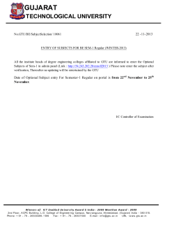 ENTRY OF SUBJECTS FOR BE SEM-1 Regular (WINTER-2013)
