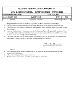 MTM SEM 3 Exam on 9th Jan 2014.